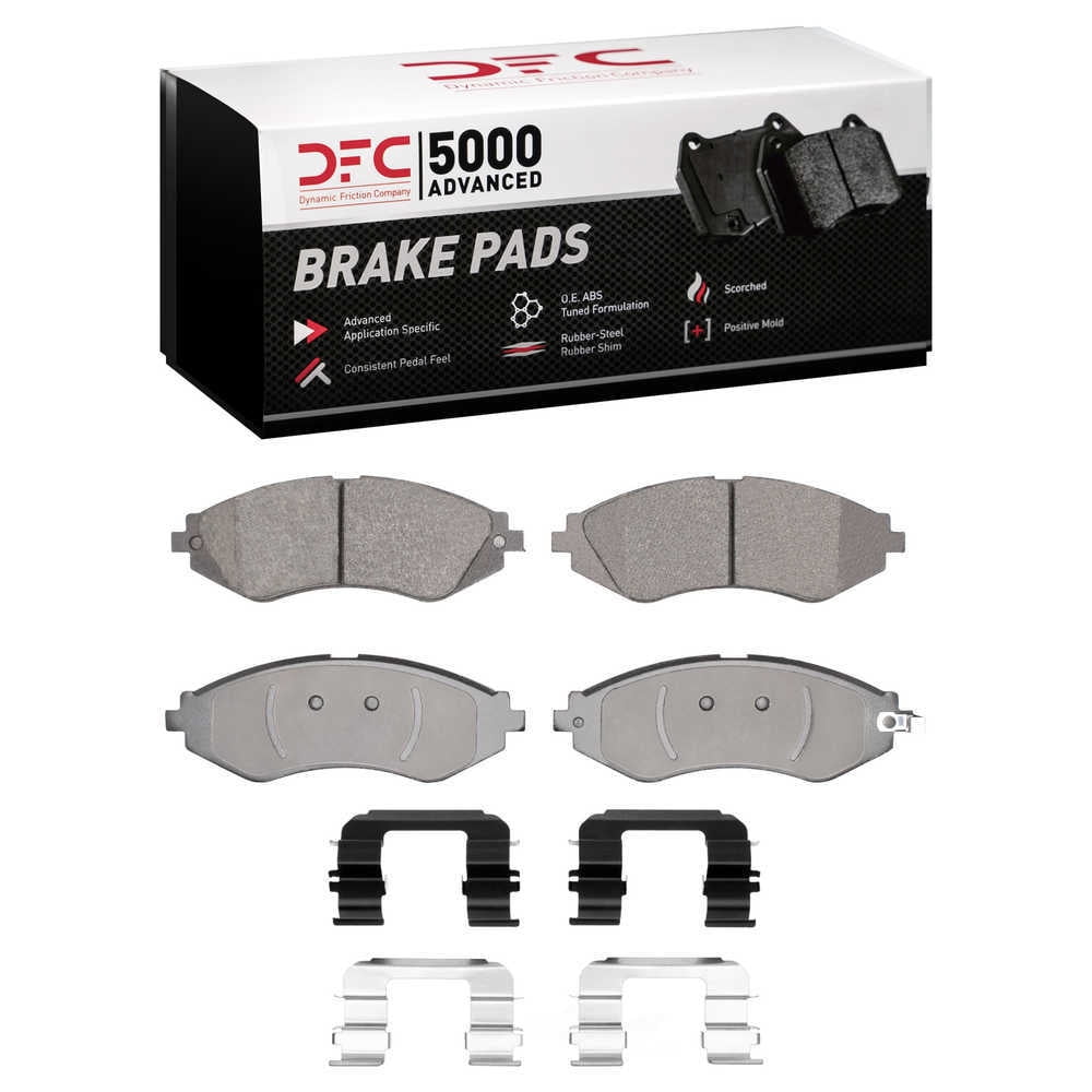 Dynamic Friction Company 1551-0797-01 DFC 5000 Advanced Brake Pads - Ceramic and Hardware Kit - OE
