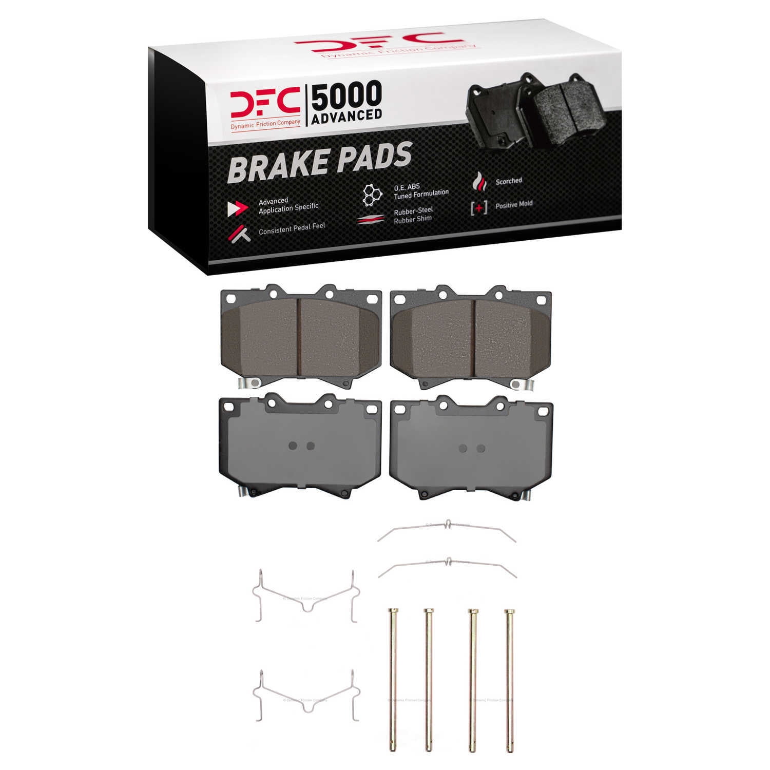 Dynamic Friction Company 1551-0812-01 DFC 5000 Advanced Brake Pads - Ceramic and Hardware Kit - OE