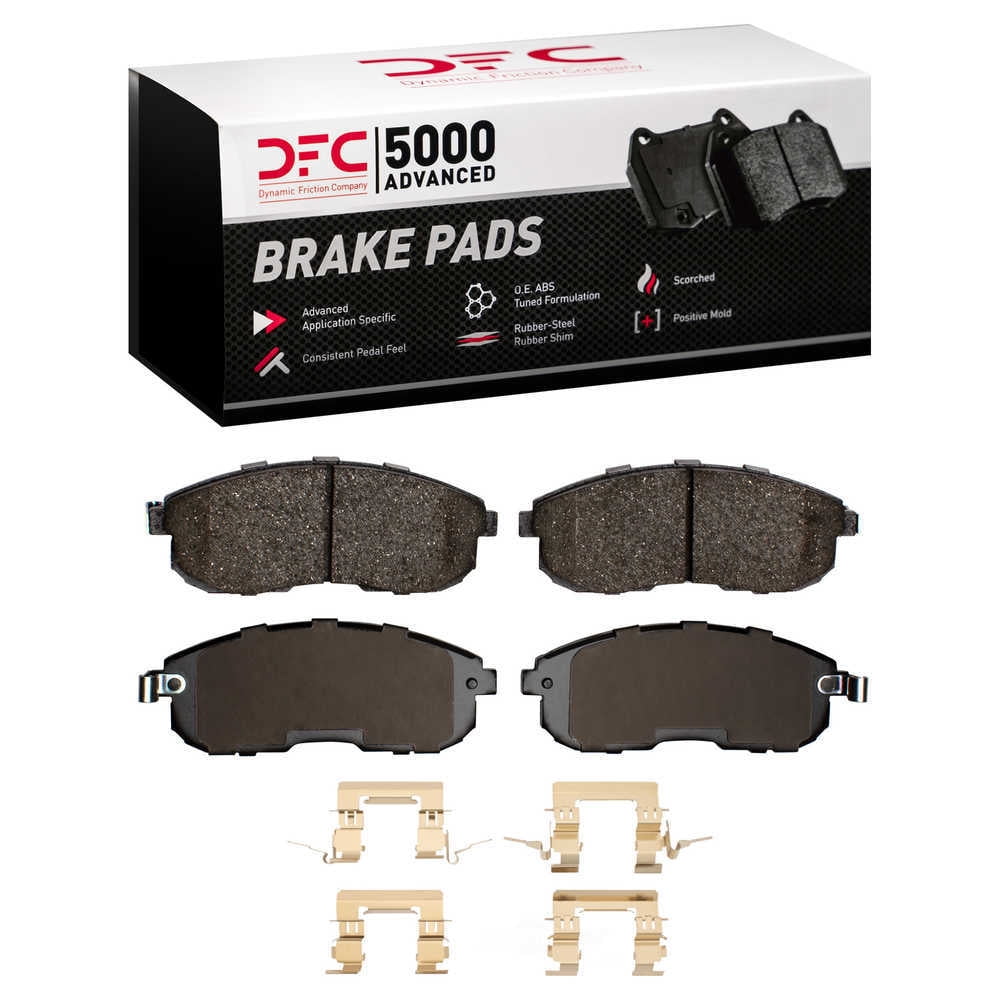 Dynamic Friction Company 1551-0815-02 DFC 5000 Advanced Brake Pads - Ceramic and Hardware Kit - OE