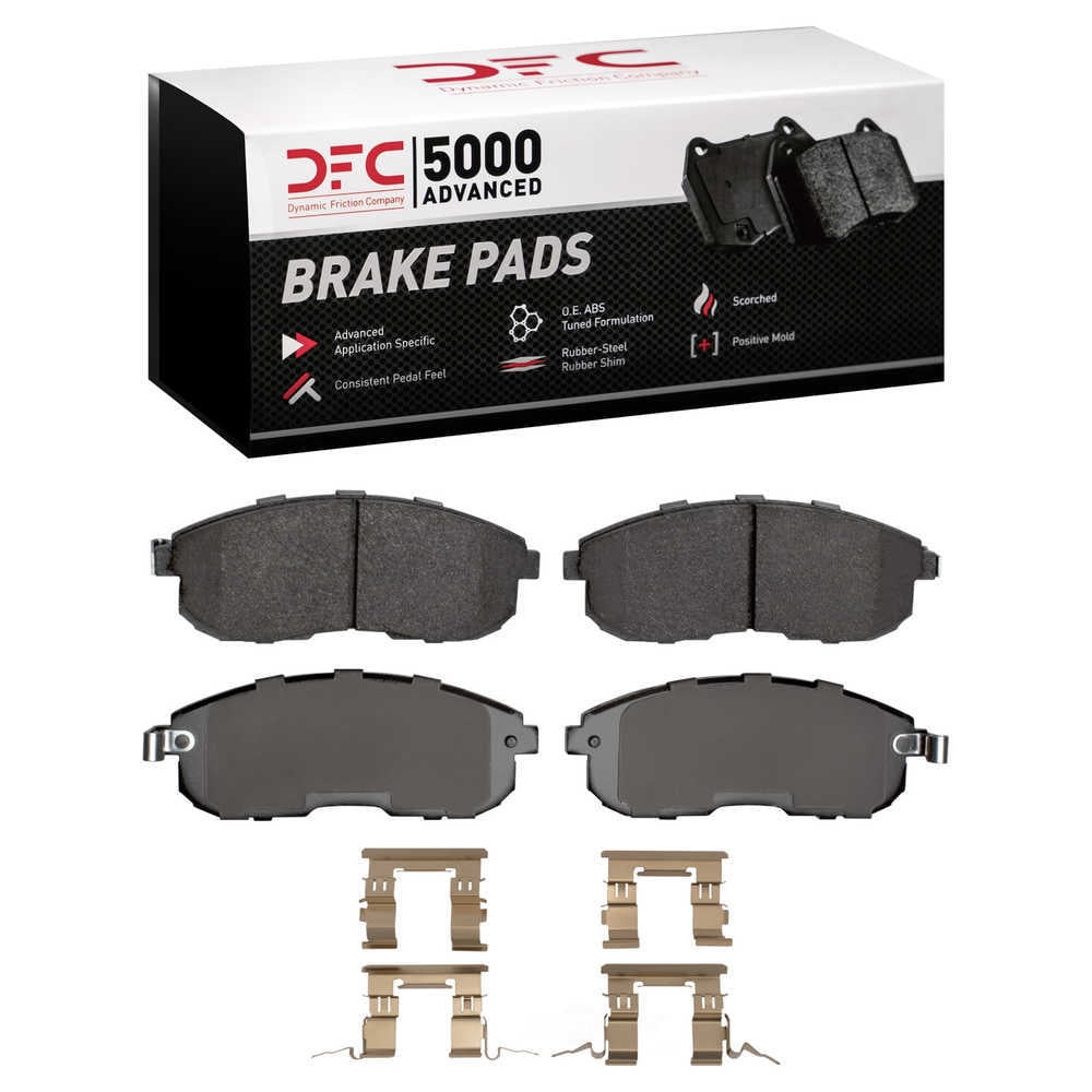 Dynamic Friction Company 1551-0815-11 DFC 5000 Advanced Brake Pads - Ceramic and Hardware Kit - OE