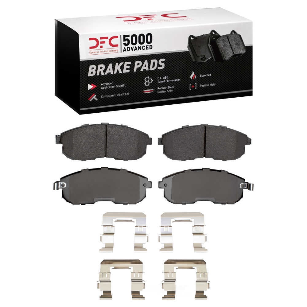 Dynamic Friction Company 1551-0815-12 DFC 5000 Advanced Brake Pads - Ceramic and Hardware Kit - OE