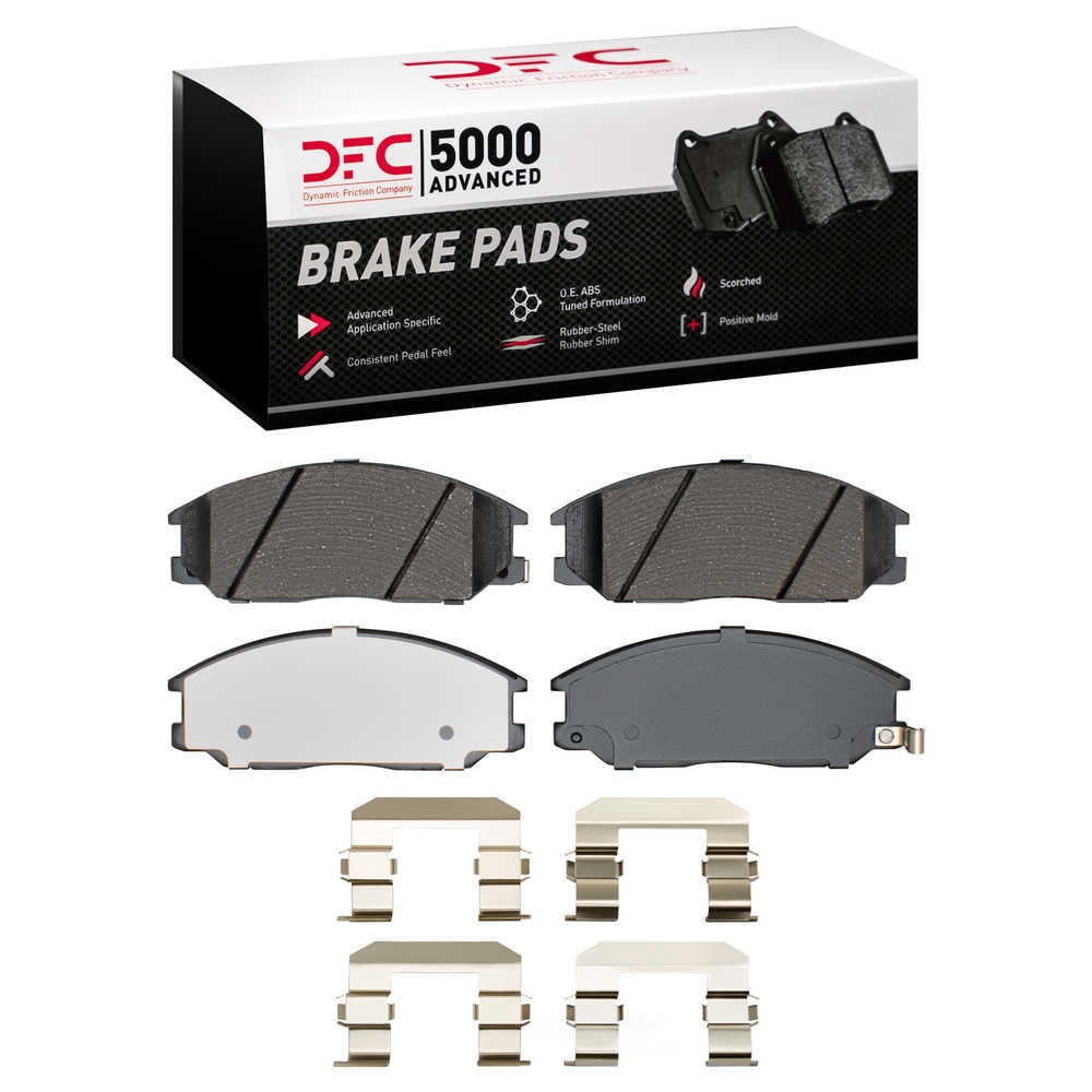 Dynamic Friction Company 1551-0864-01 DFC 5000 Advanced Brake Pads - Ceramic and Hardware Kit - OE