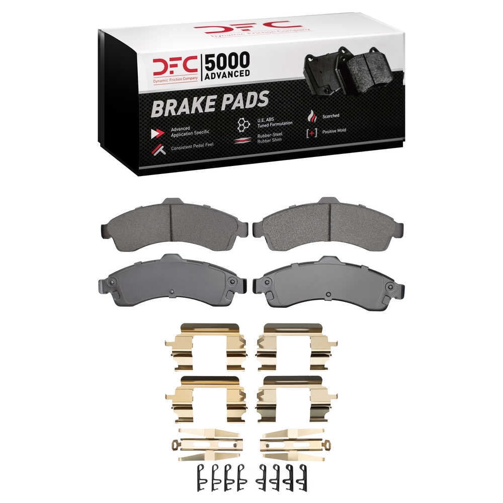 Dynamic Friction Company 1551-0882-01 DFC 5000 Advanced Brake Pads - Ceramic and Hardware Kit - OE