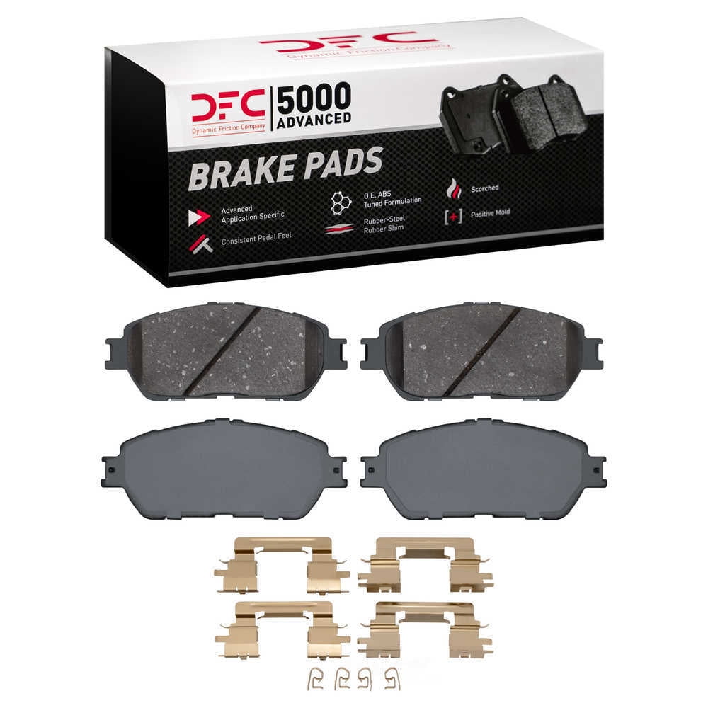 Dynamic Friction Company 1551-0906-01 DFC 5000 Advanced Brake Pads - Ceramic and Hardware Kit - OE