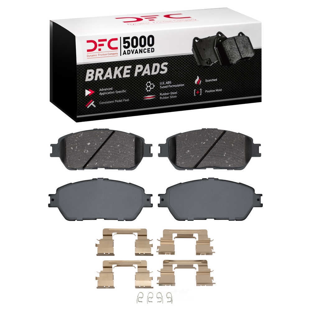 Dynamic Friction Company 1551-0906-12 DFC 5000 Advanced Brake Pads - Ceramic and Hardware Kit - OE