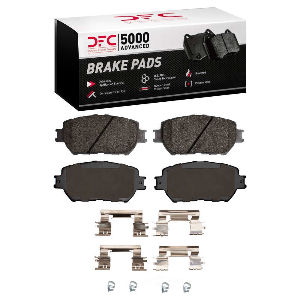 Dynamic Friction Company 1551-0908-02 DFC 5000 Advanced Brake Pads - Ceramic and Hardware Kit - OE