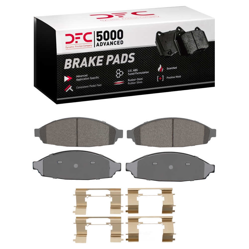 Dynamic Friction Company 1551-0931-01 DFC 5000 Advanced Brake Pads - Ceramic and Hardware Kit - OE
