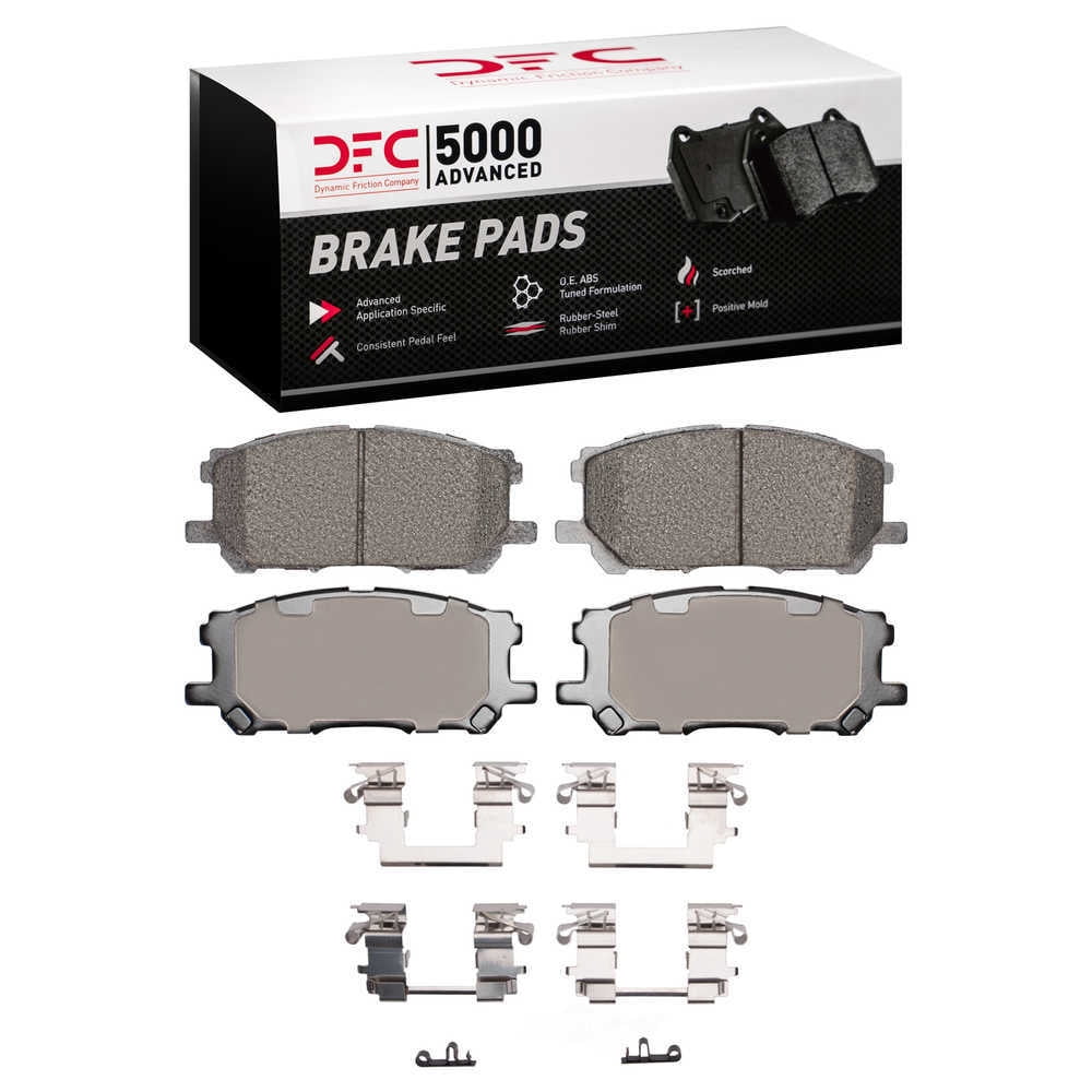 Dynamic Friction Company 1551-1005-01 DFC 5000 Advanced Brake Pads - Ceramic and Hardware Kit - OE
