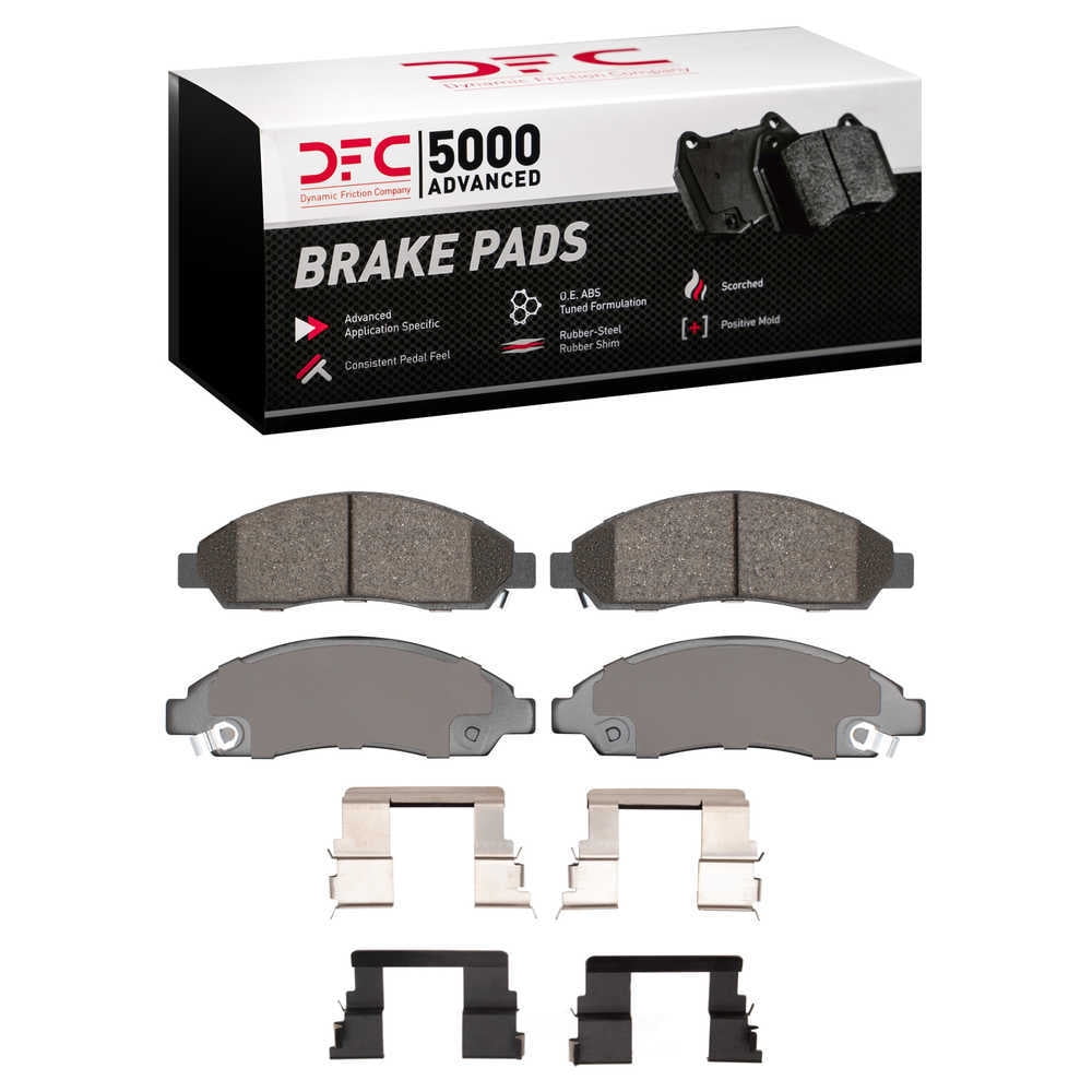 Dynamic Friction Company 1551-1039-01 DFC 5000 Advanced Brake Pads - Ceramic and Hardware Kit - OE