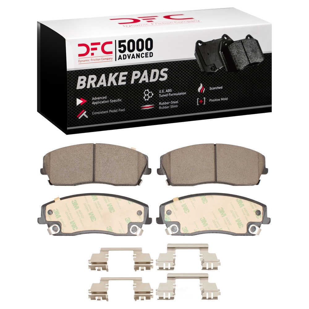 Dynamic Friction Company 1551-1056-01 DFC 5000 Advanced Brake Pads - Ceramic and Hardware Kit - OE
