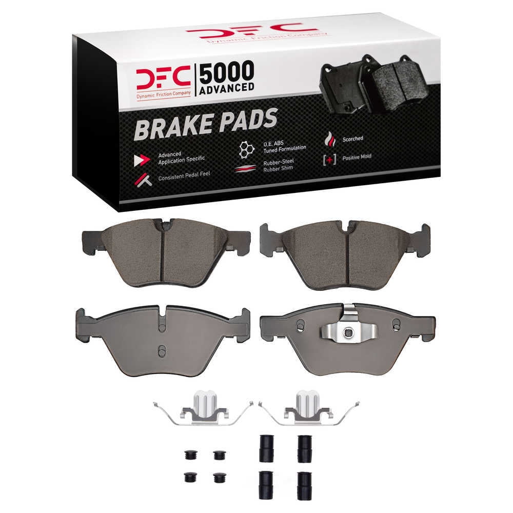 Dynamic Friction Company 1551-1061-11 DFC 5000 Advanced Brake Pads - Ceramic and Hardware Kit - OE
