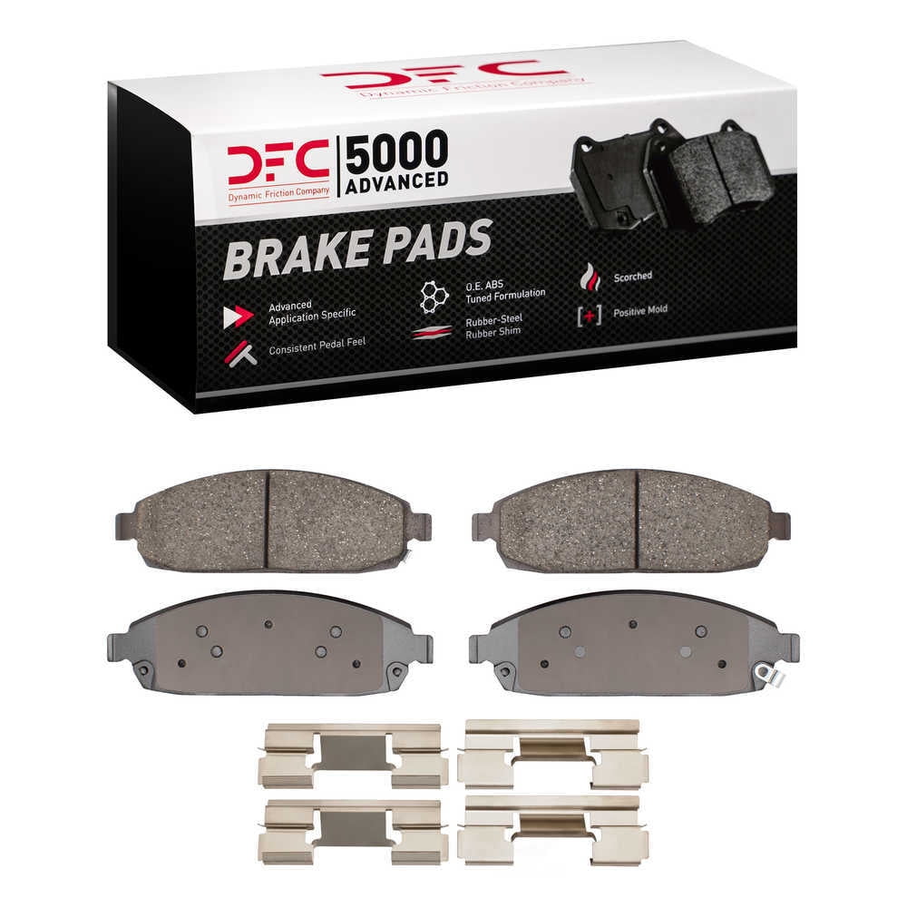 Dynamic Friction Company 1551-1080-01 DFC 5000 Advanced Brake Pads - Ceramic and Hardware Kit - OE