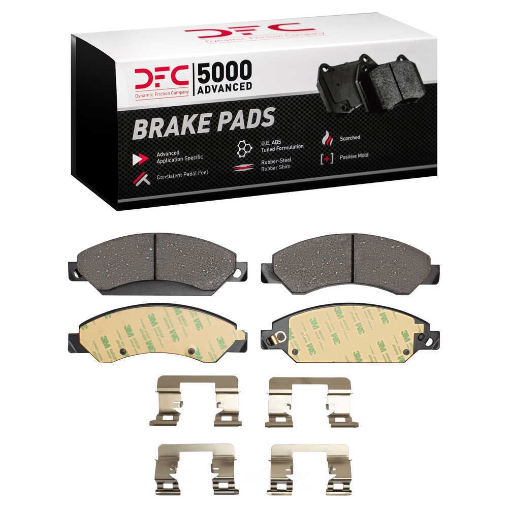 Dynamic Friction Company 1551-1092-01 DFC 5000 Advanced Brake Pads - Ceramic and Hardware Kit - OE