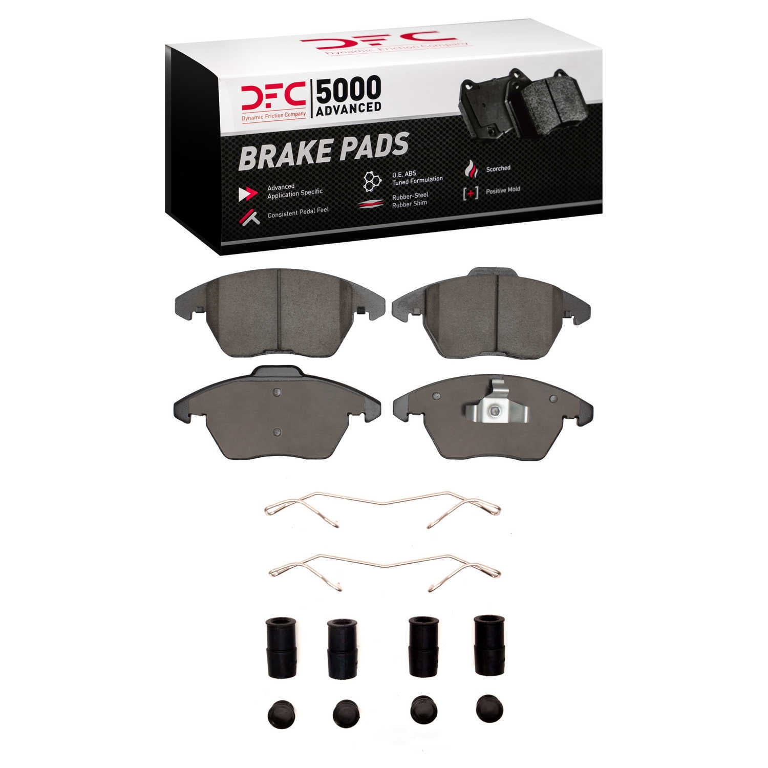 Dynamic Friction Company 1551-1107-21 DFC 5000 Advanced Brake Pads - Ceramic and Hardware Kit - OE