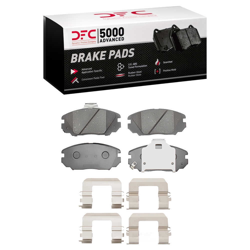 Dynamic Friction Company 1551-1125-01 DFC 5000 Advanced Brake Pads - Ceramic and Hardware Kit - OE