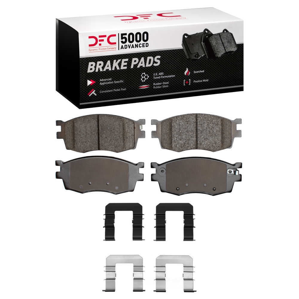 Dynamic Friction Company 1551-1156-01 DFC 5000 Advanced Brake Pads - Ceramic and Hardware Kit - OE
