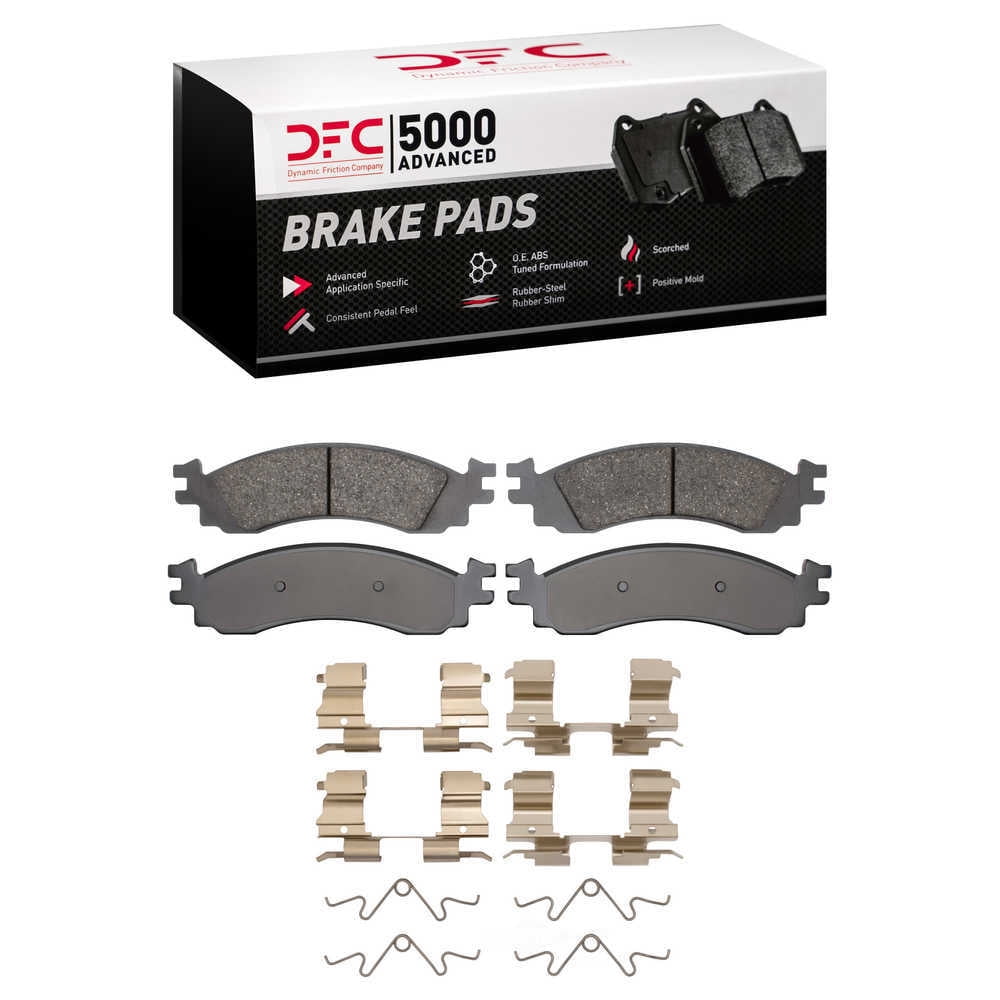 Dynamic Friction Company 1551-1158-01 DFC 5000 Advanced Brake Pads - Ceramic and Hardware Kit - OE