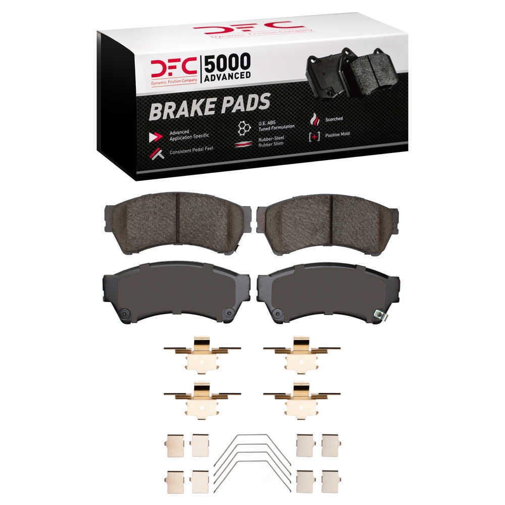 Dynamic Friction Company 1551-1164-01 DFC 5000 Advanced Brake Pads - Ceramic and Hardware Kit - OE