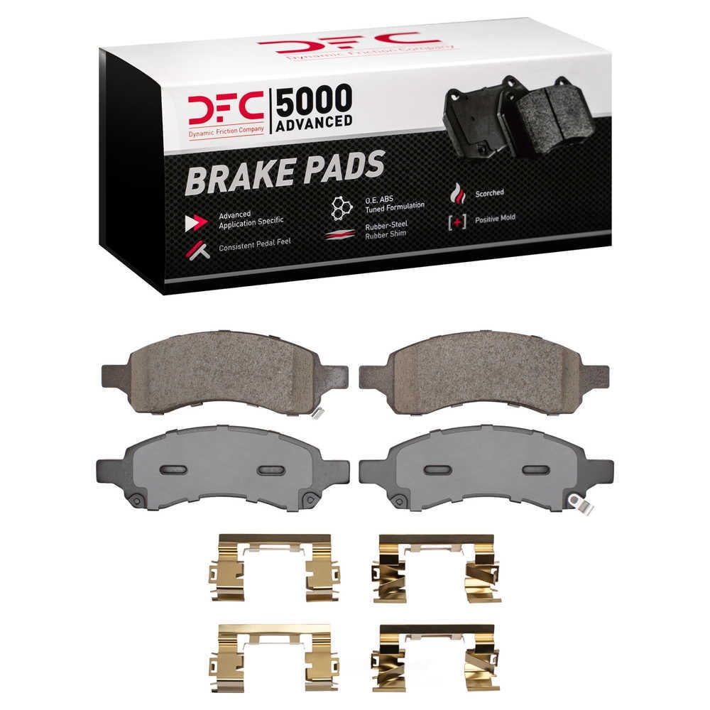 Dynamic Friction Company 1551-1169-01 DFC 5000 Advanced Brake Pads - Ceramic and Hardware Kit - OE