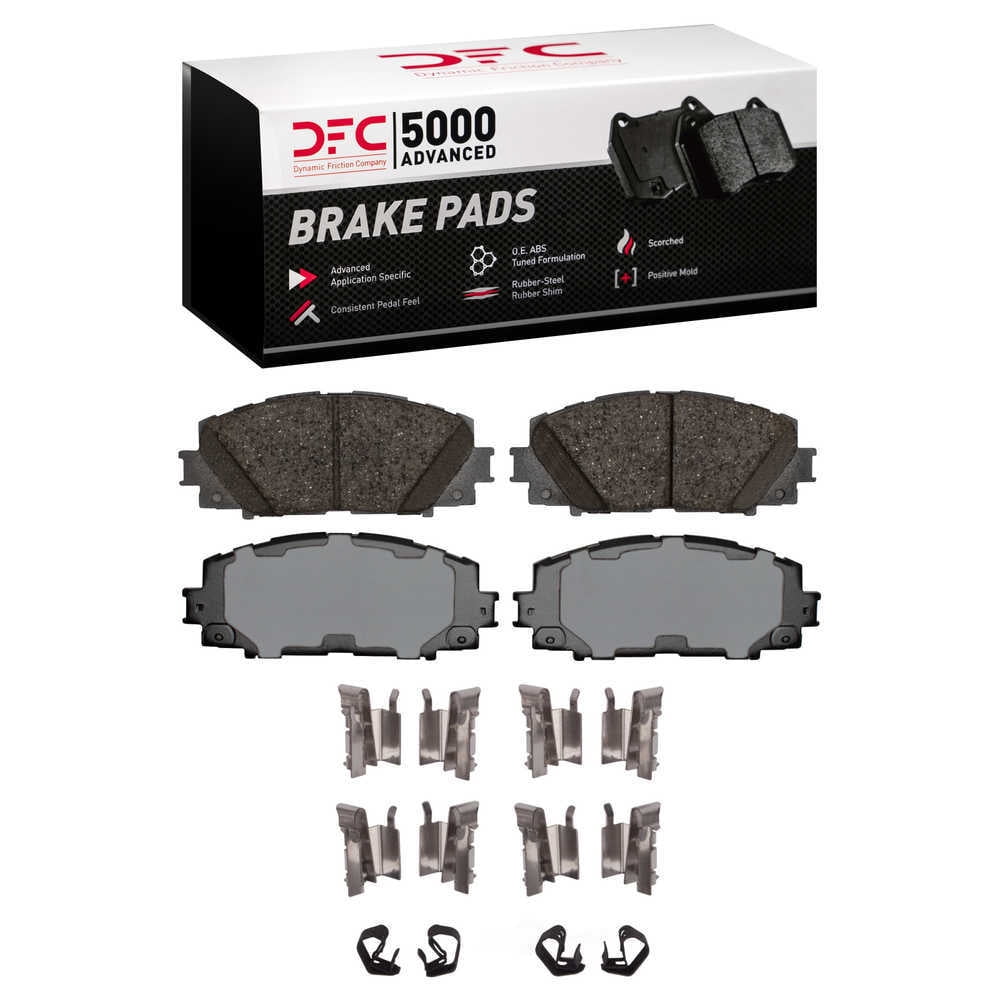 Dynamic Friction Company 1551-1184-11 DFC 5000 Advanced Brake Pads - Ceramic and Hardware Kit - OE