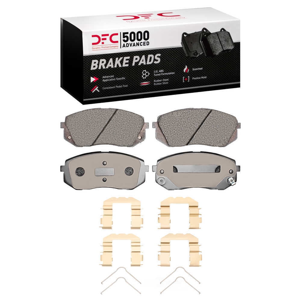Dynamic Friction Company 1551-1295-01 DFC 5000 Advanced Brake Pads - Ceramic and Hardware Kit - OE