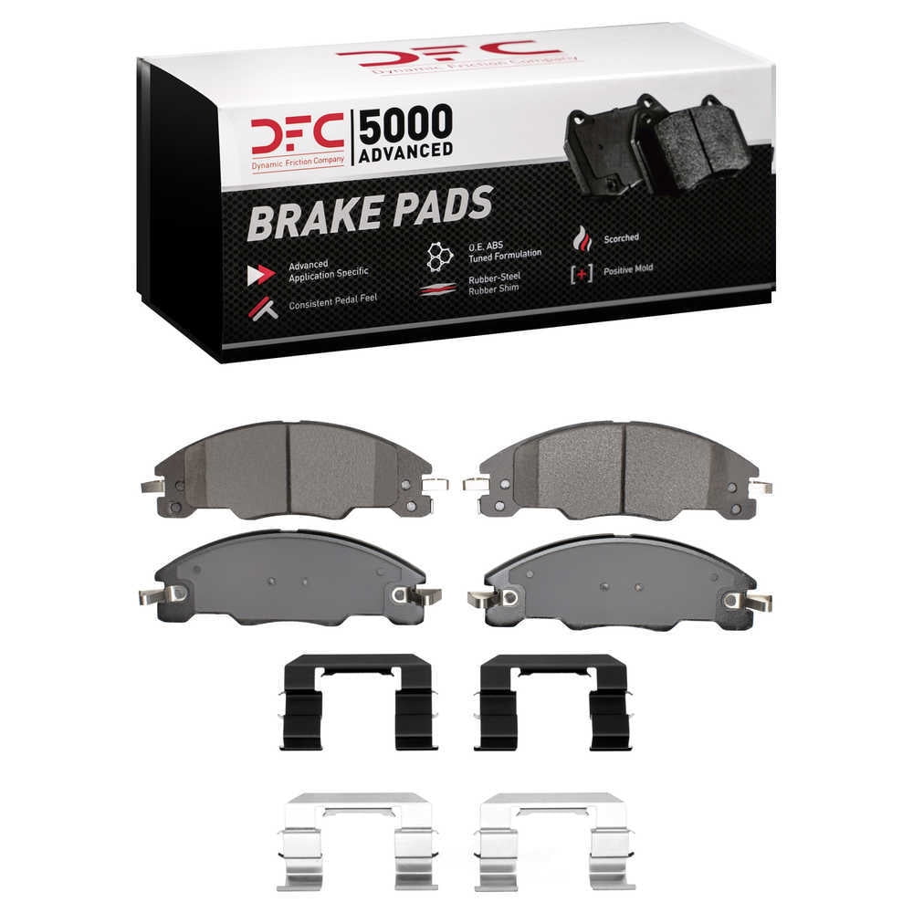 Dynamic Friction Company 1551-1339-01 DFC 5000 Advanced Brake Pads - Ceramic and Hardware Kit - OE