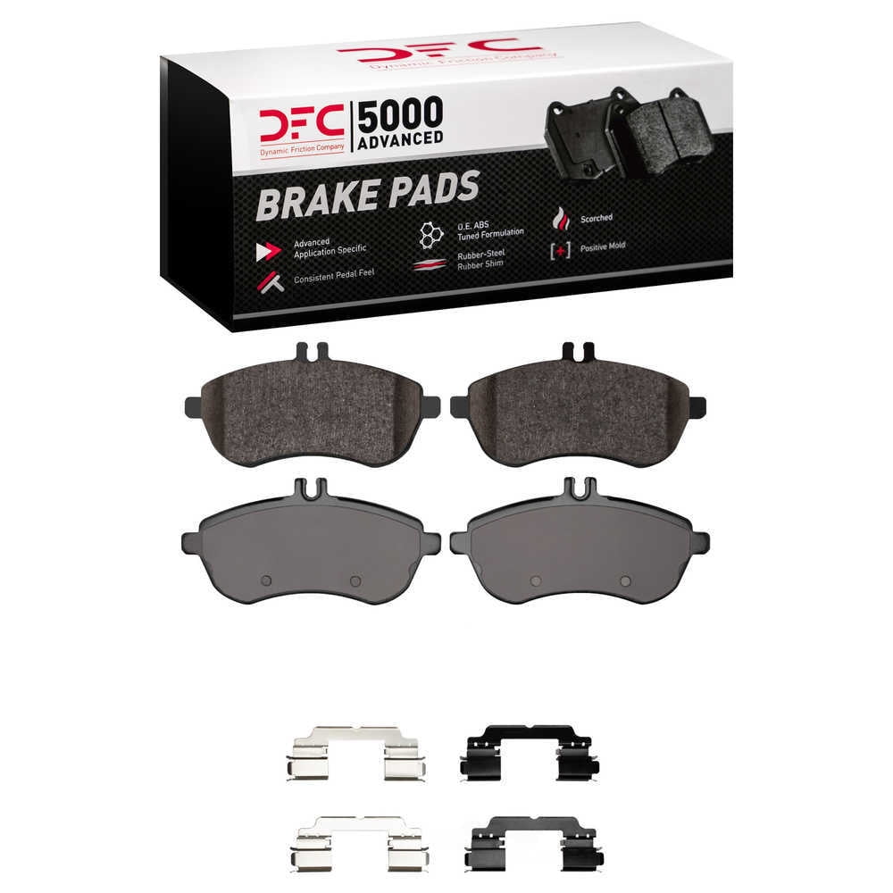 Dynamic Friction Company 1551-1340-01 DFC 5000 Advanced Brake Pads - Ceramic and Hardware Kit - OE