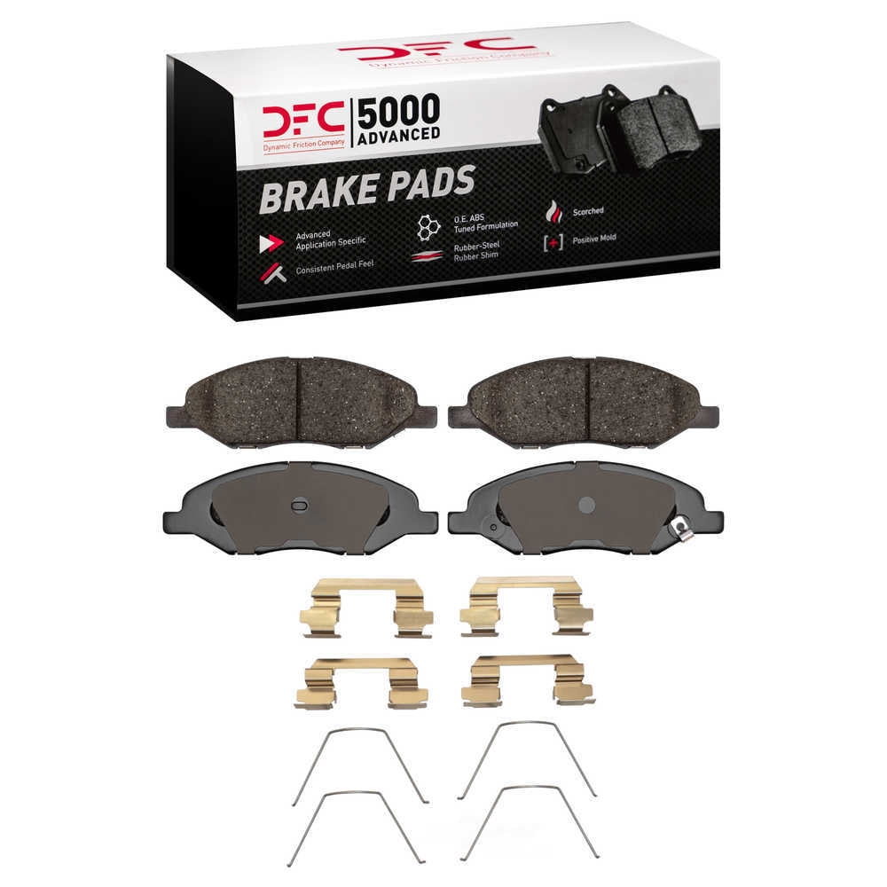 Dynamic Friction Company 1551-1345-01 DFC 5000 Advanced Brake Pads - Ceramic and Hardware Kit - OE
