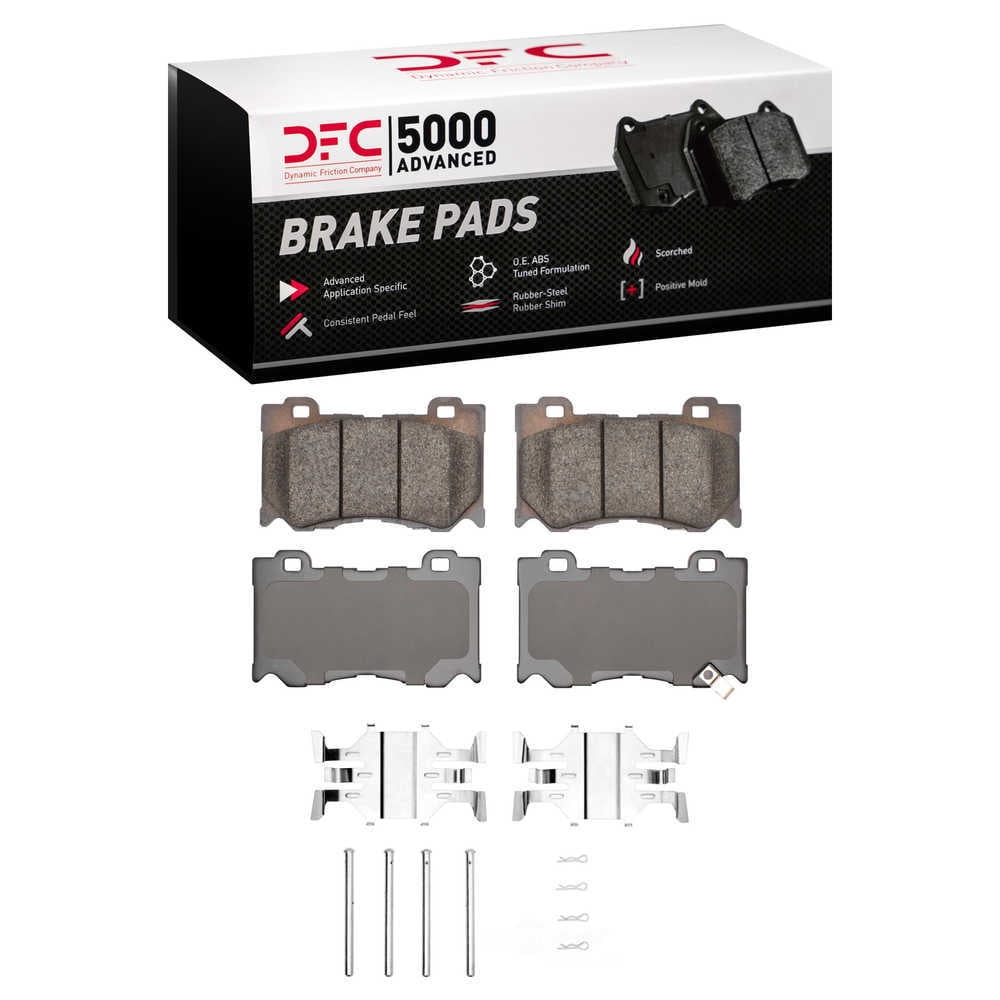 Dynamic Friction Company 1551-1346-01 DFC 5000 Advanced Brake Pads - Ceramic and Hardware Kit - OE