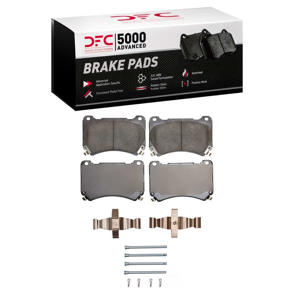 Dynamic Friction Company 1551-1396-01 DFC 5000 Advanced Brake Pads - Ceramic and Hardware Kit - OE