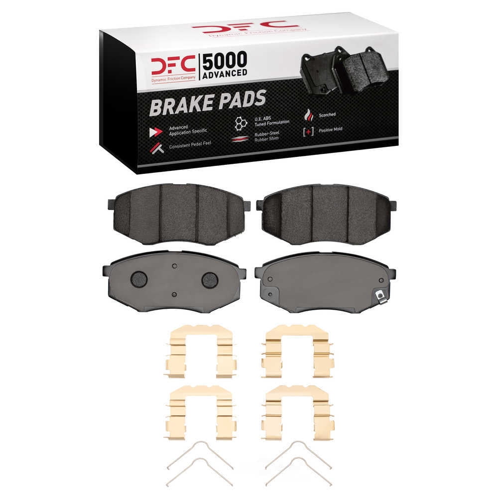 Dynamic Friction Company 1551-1447-01 DFC 5000 Advanced Brake Pads - Ceramic and Hardware Kit - OE