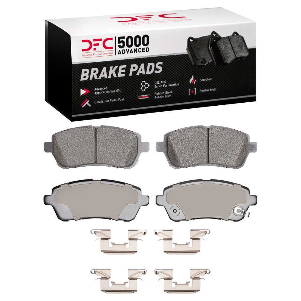 Dynamic Friction Company 1551-1454-01 DFC 5000 Advanced Brake Pads - Ceramic and Hardware Kit - OE