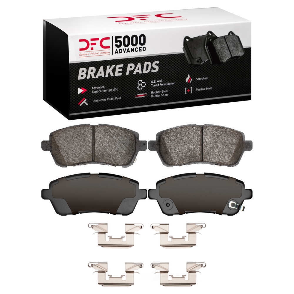 Dynamic Friction Company 1551-1454-11 DFC 5000 Advanced Brake Pads - Ceramic and Hardware Kit - OE