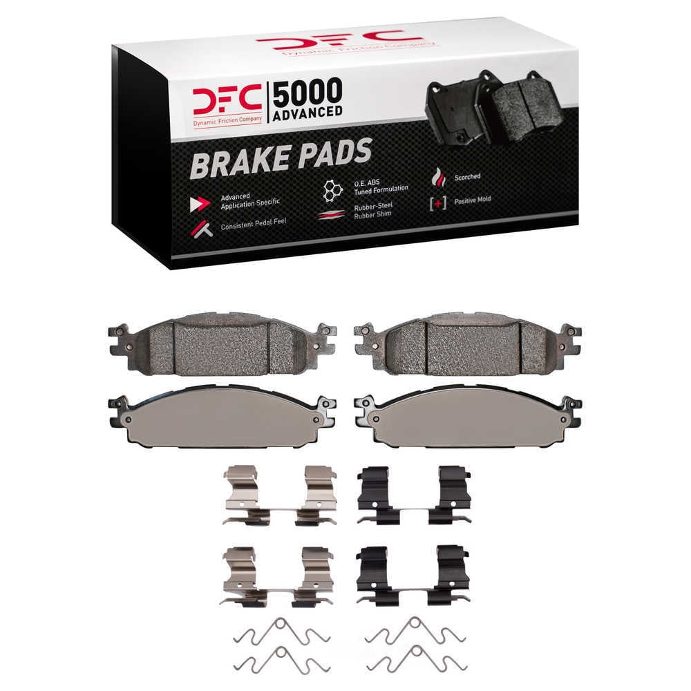 Dynamic Friction Company 1551-1508-01 DFC 5000 Advanced Brake Pads - Ceramic and Hardware Kit - OE
