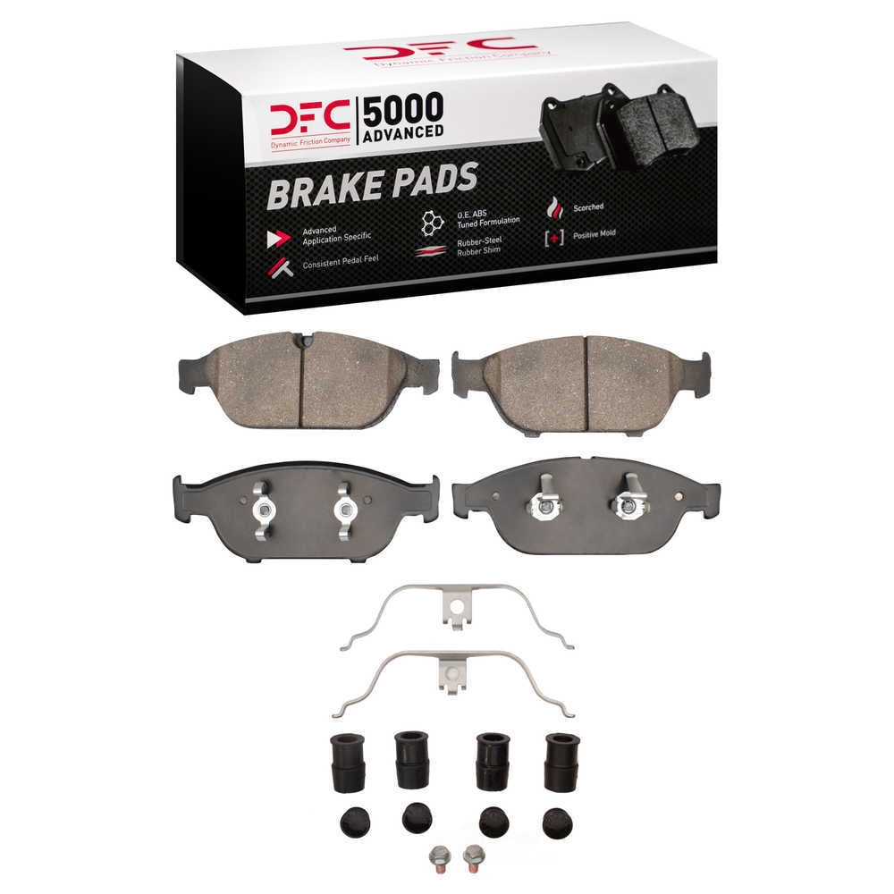 Dynamic Friction Company 1551-1549-01 DFC 5000 Advanced Brake Pads - Ceramic and Hardware Kit - OE