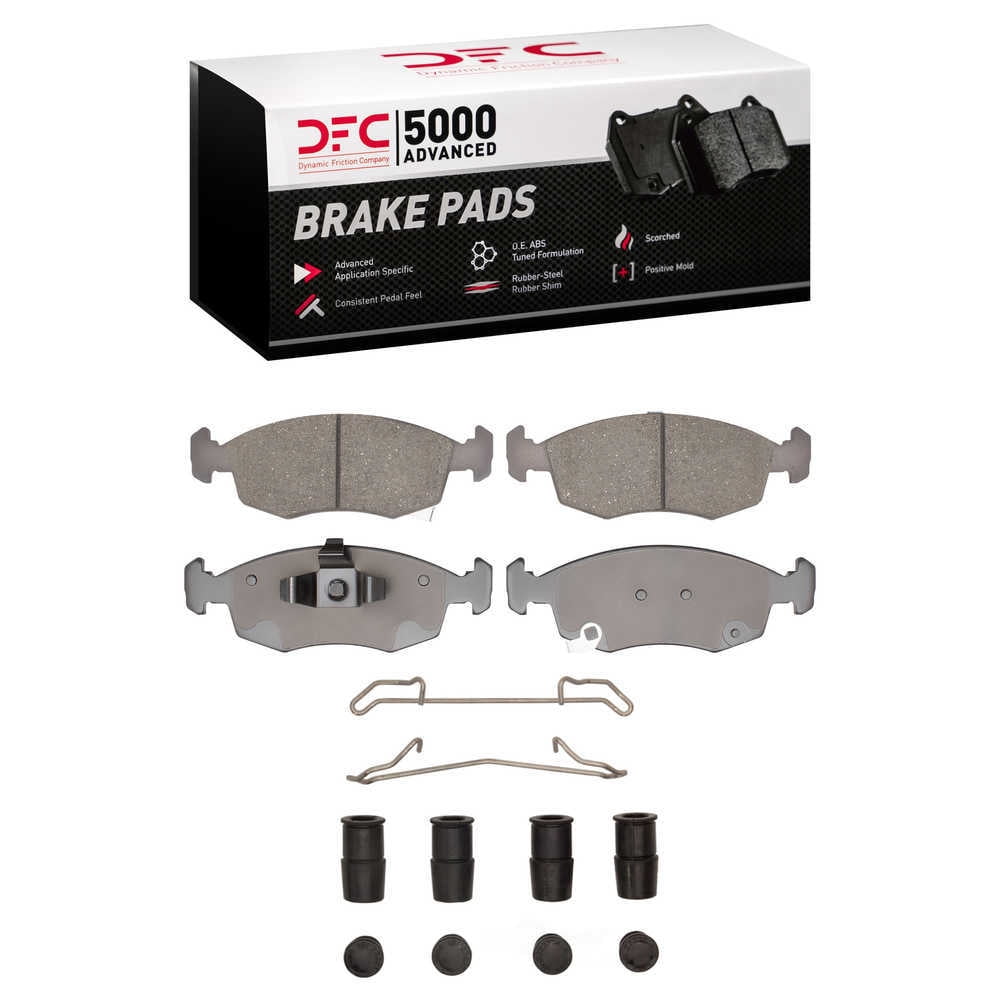 Dynamic Friction Company 1551-1568-01 DFC 5000 Advanced Brake Pads - Ceramic and Hardware Kit - OE