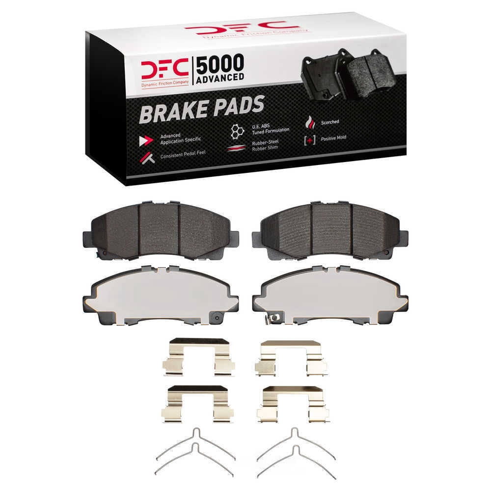 Dynamic Friction Company 1551-1584-01 DFC 5000 Advanced Brake Pads - Ceramic and Hardware Kit - OE