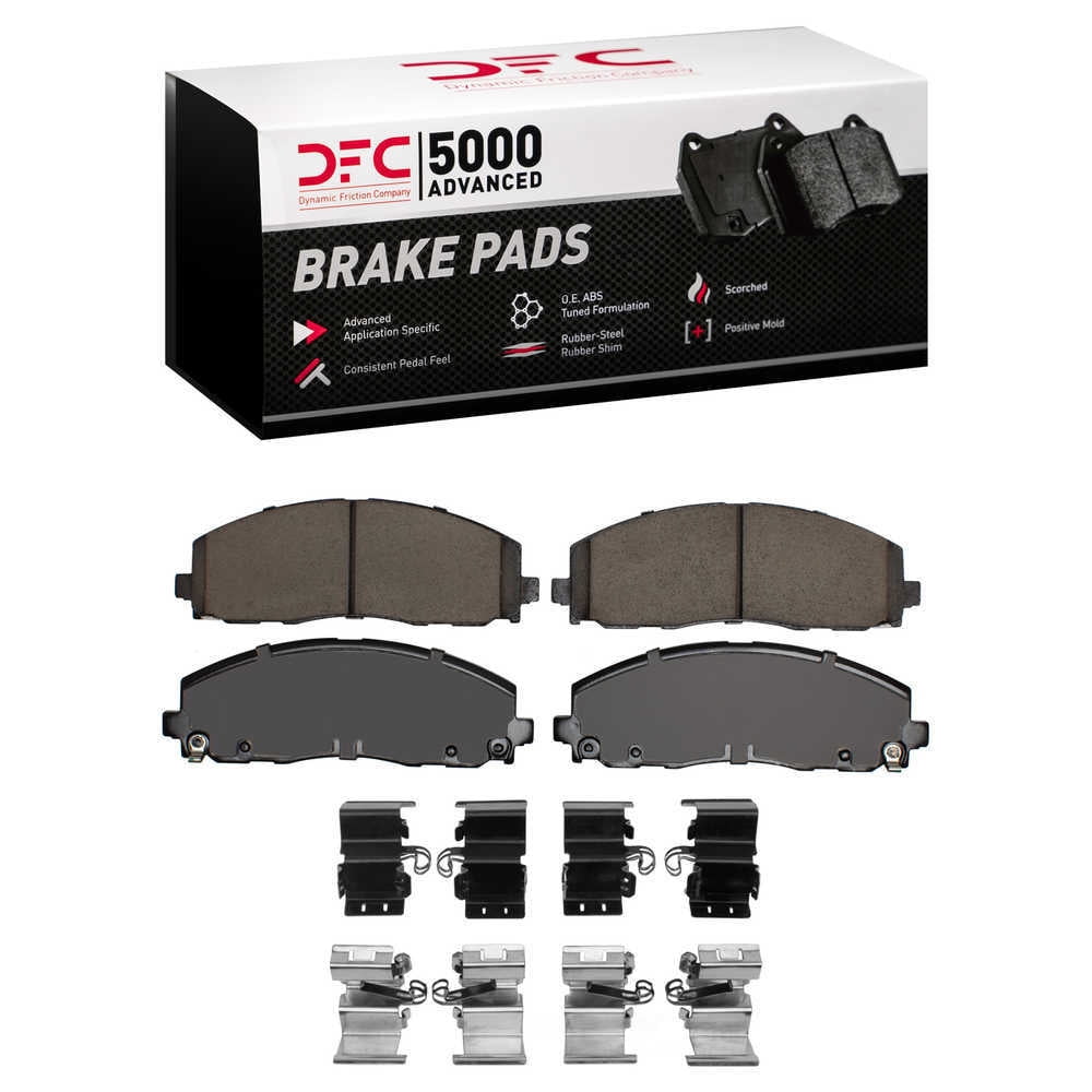 Dynamic Friction Company 1551-1589-01 DFC 5000 Advanced Brake Pads - Ceramic and Hardware Kit - OE