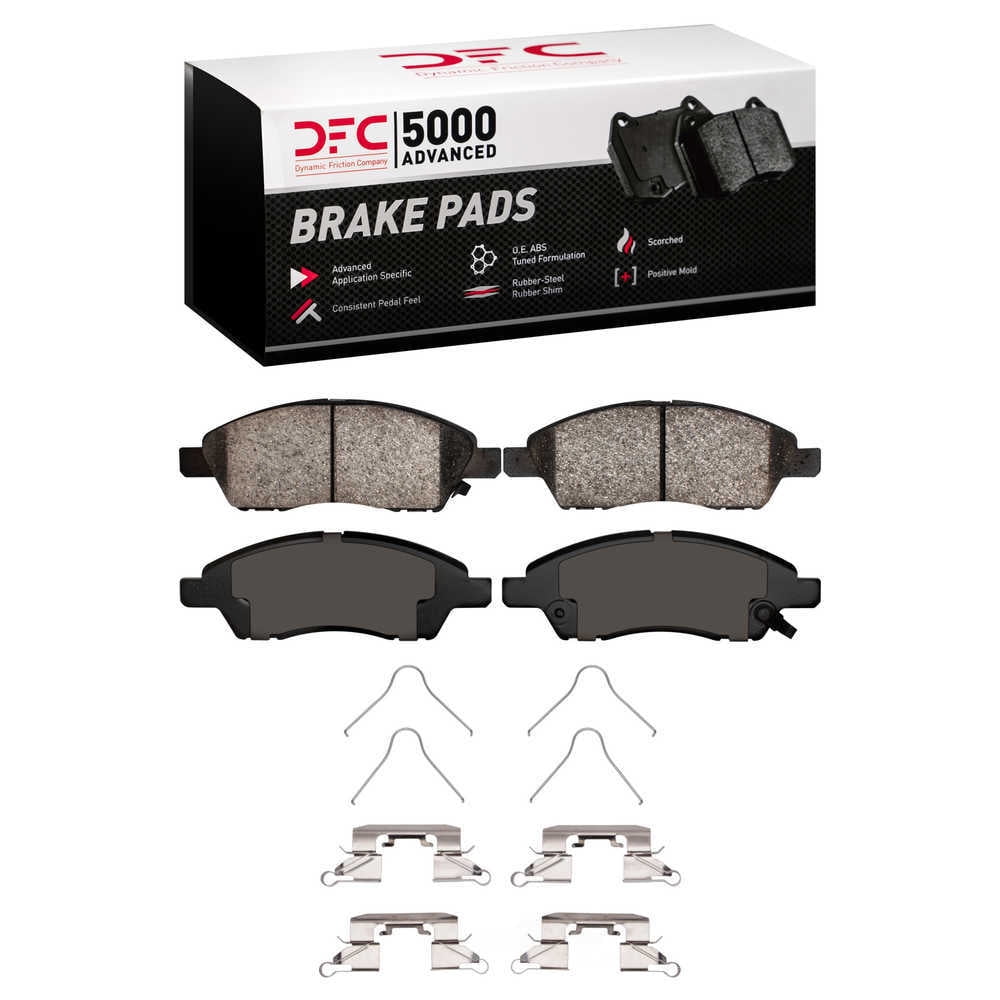 Dynamic Friction Company 1551-1592-01 DFC 5000 Advanced Brake Pads - Ceramic and Hardware Kit - OE