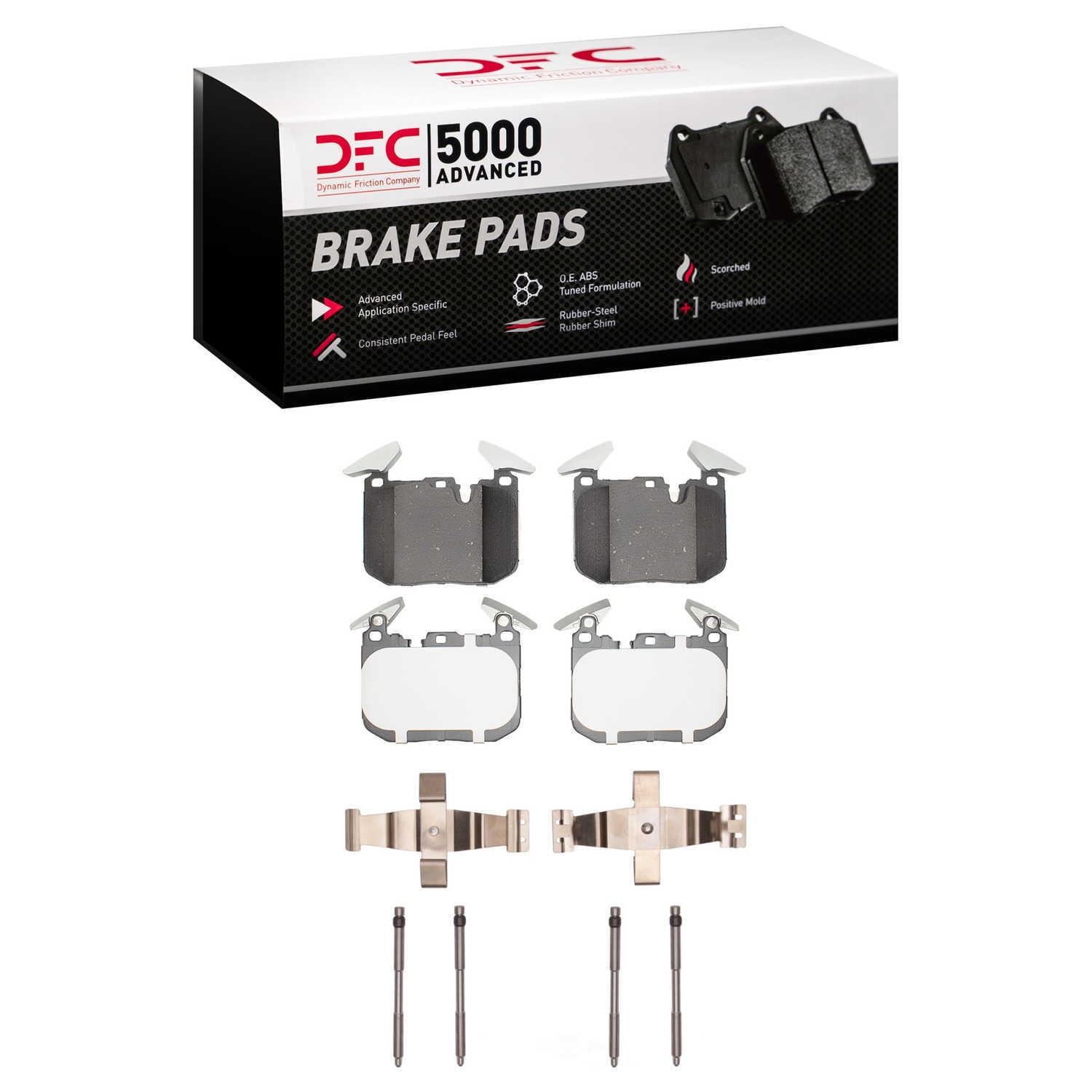 Dynamic Friction Company 1551-1609-01 DFC 5000 Advanced Brake Pads - Ceramic and Hardware Kit - OE