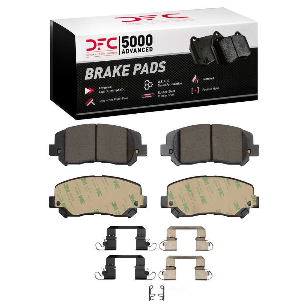 Dynamic Friction Company 1551-1640-12 DFC 5000 Advanced Brake Pads - Ceramic and Hardware Kit - OE