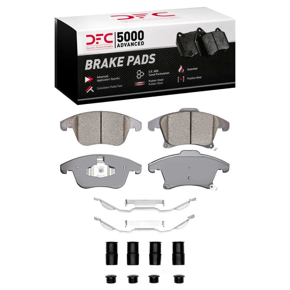 Dynamic Friction Company 1551-1653-01 DFC 5000 Advanced Brake Pads - Ceramic and Hardware Kit - OE