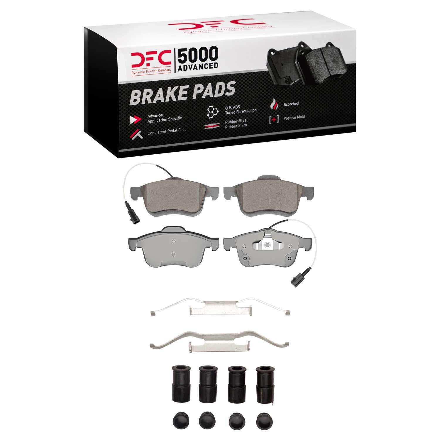 Dynamic Friction Company 1551-1721-11 DFC 5000 Advanced Brake Pads - Ceramic and Hardware Kit - OE