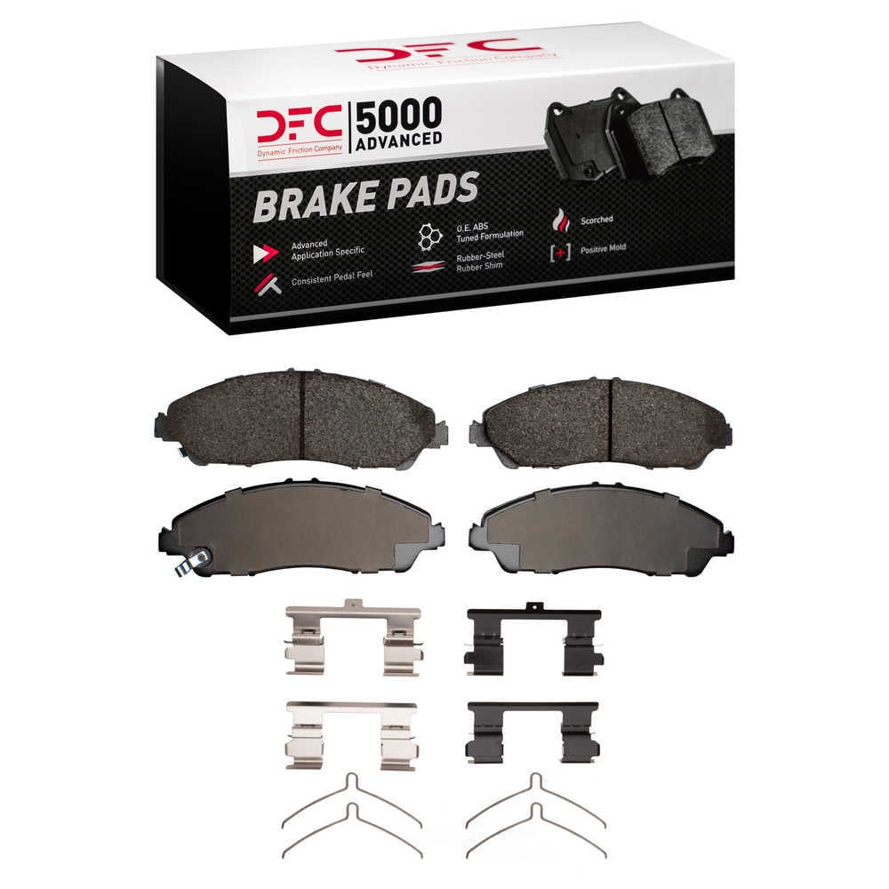 Dynamic Friction Company 1551-1723-02 DFC 5000 Advanced Brake Pads - Ceramic and Hardware Kit - OE