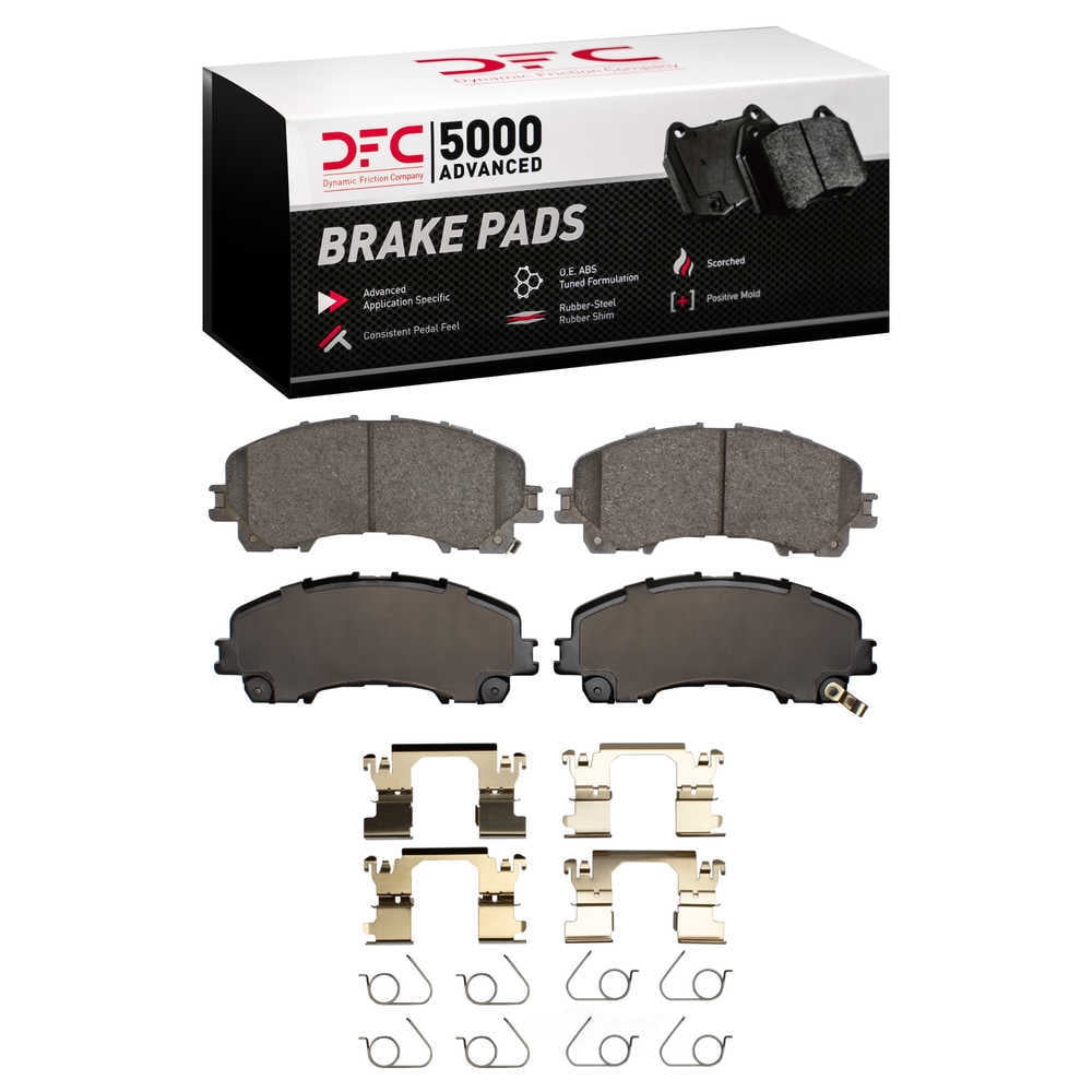 Dynamic Friction Company 1551-1736-01 DFC 5000 Advanced Brake Pads - Ceramic and Hardware Kit - OE