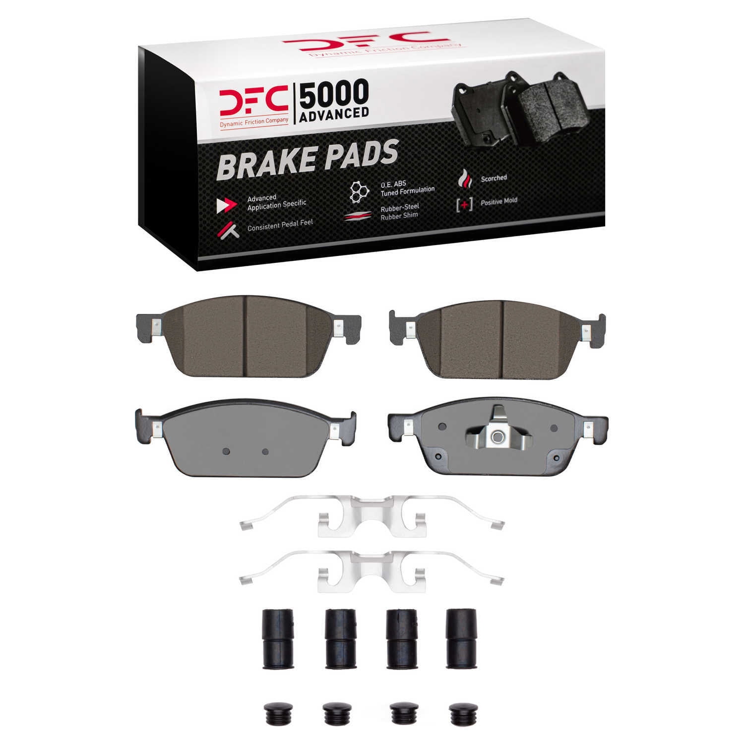 Dynamic Friction Company 1551-1771-01 DFC 5000 Advanced Brake Pads - Ceramic and Hardware Kit - OE