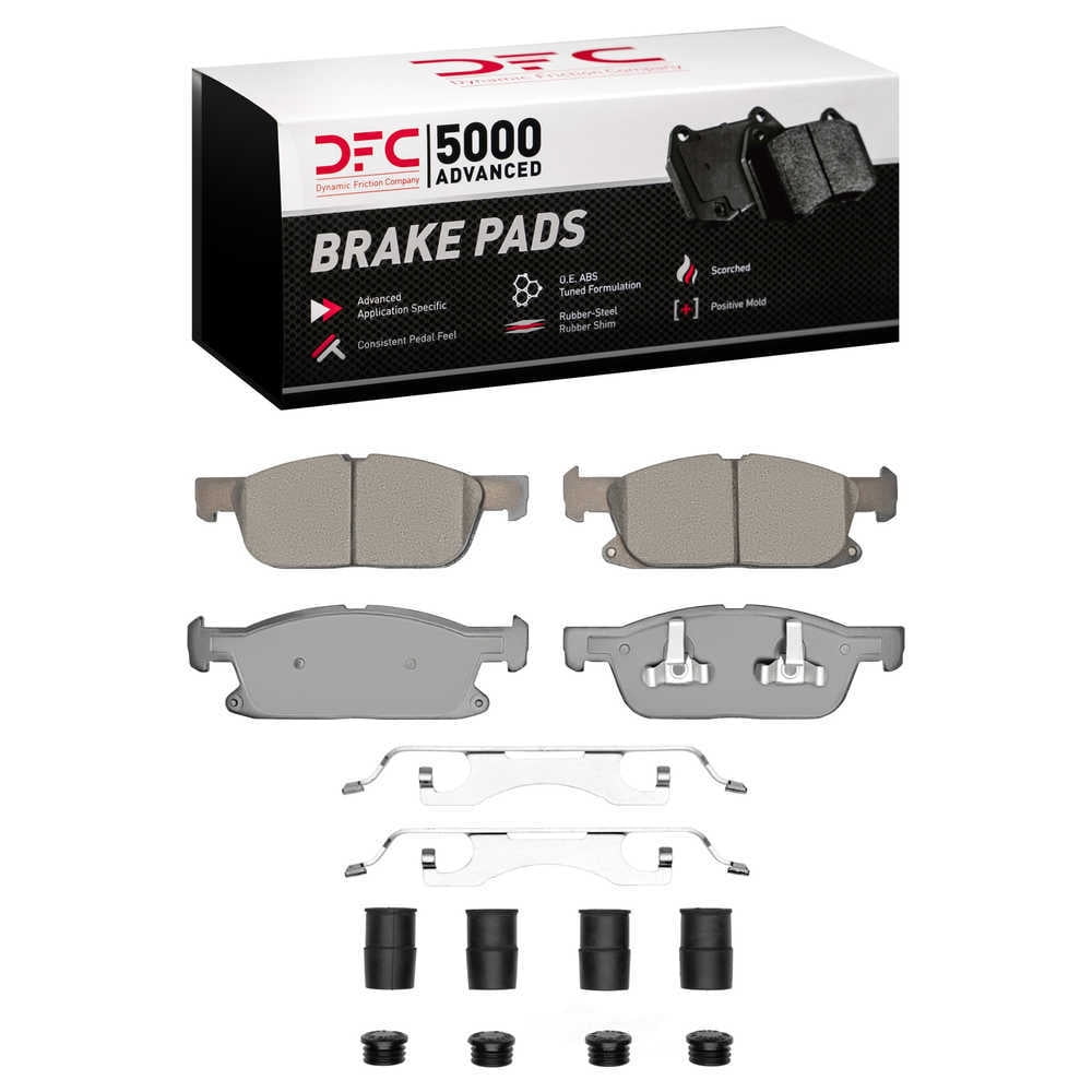 Dynamic Friction Company 1551-1818-01 DFC 5000 Advanced Brake Pads - Ceramic and Hardware Kit - OE