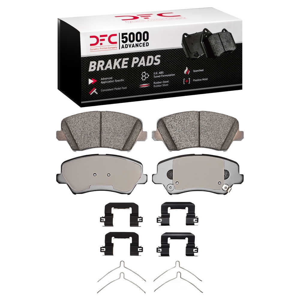 Dynamic Friction Company 1551-1828-01 DFC 5000 Advanced Brake Pads - Ceramic and Hardware Kit - OE