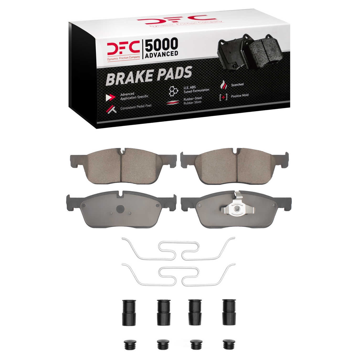 Dynamic Friction Company 1551-1838-11 DFC 5000 Advanced Brake Pads - Ceramic and Hardware Kit - OE