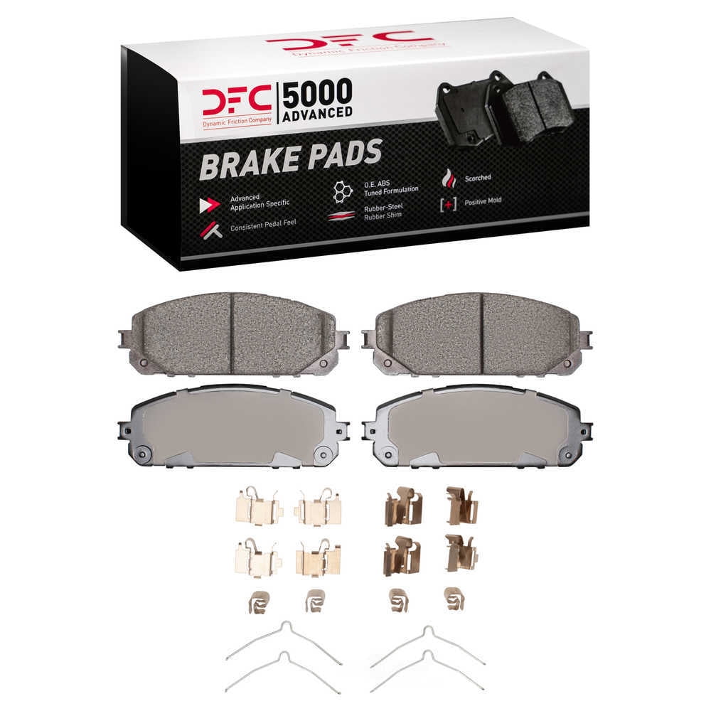 Dynamic Friction Company 1551-1843-01 DFC 5000 Advanced Brake Pads - Ceramic and Hardware Kit - OE